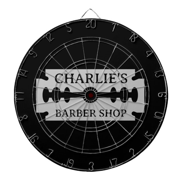 Barber shop dartboard with razor blade design (Front)