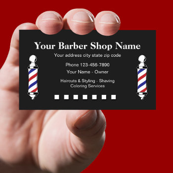 Barber Shop Design Loyalty Card by Luckyturtle at Zazzle