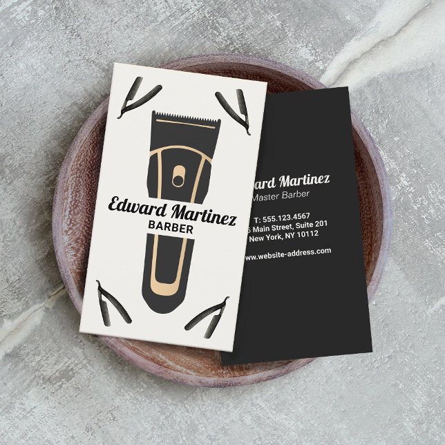 Barber Shop Electric Clipper, Razor Business Card (Creator Uploaded)