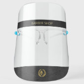 Barber shop elegant your men salon logo and name face shield (Front)