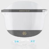 Barber shop elegant your men salon logo and name face shield (Front w/Glasses)