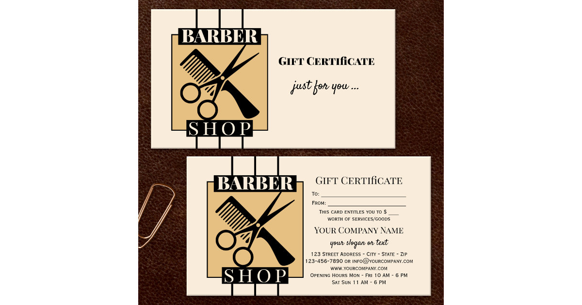 Barber Shop Card Printable Template