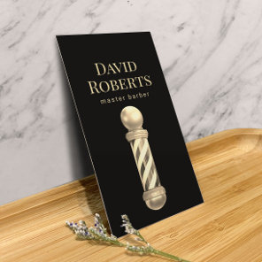 Barber Shop Gold Barber Pole Barbershop Hair  Business Card