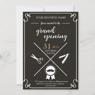 Barber Shop grand opening invitation