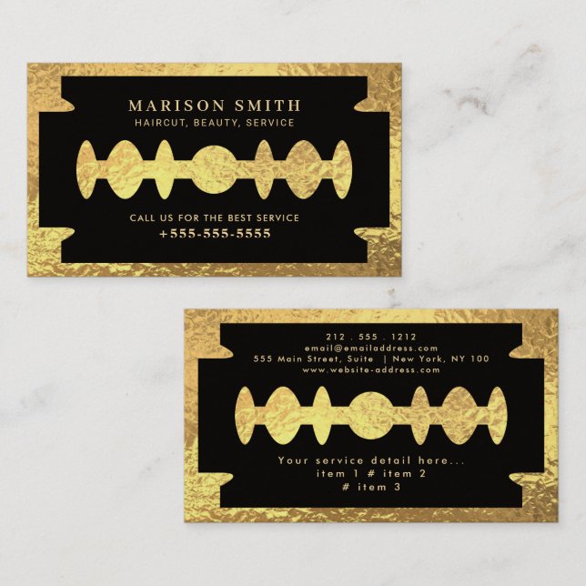 Barber Shop Hair  Business Card (Front/Back)