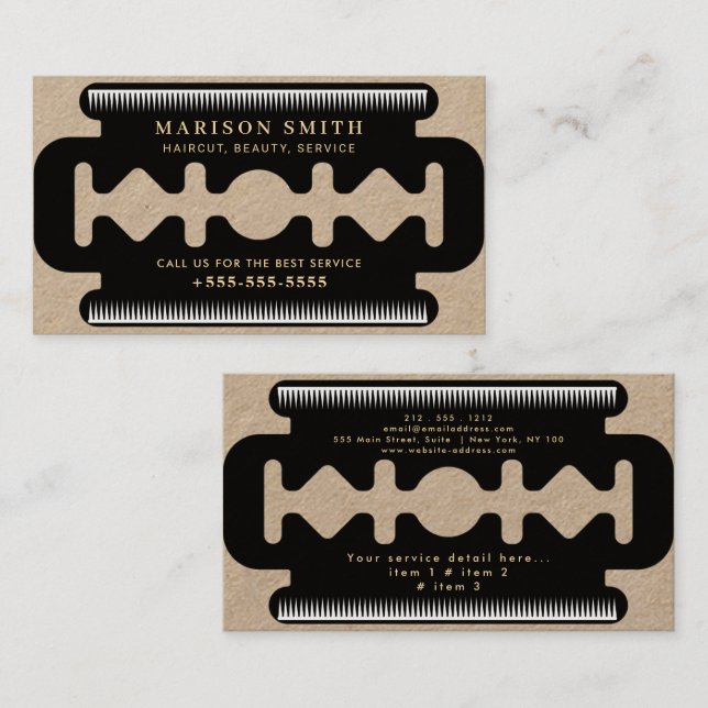 Barber Shop Hair  Business Card (Front/Back)