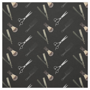 Barber Shop Hair Stylist Black Barbershop Fabric