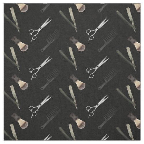 Barber Shop Hair Stylist Black Barbershop Fabric