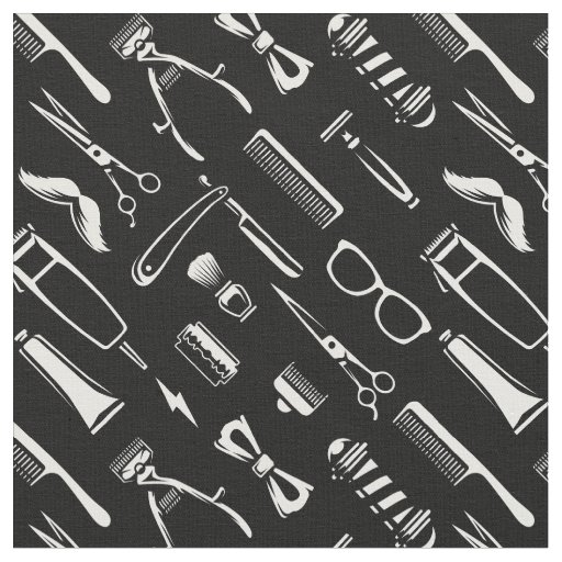 Barber Shop Hair Stylist Pattern Fabric