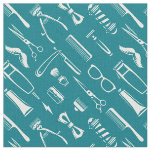 Barber Shop Hair Stylist Pattern Fabric