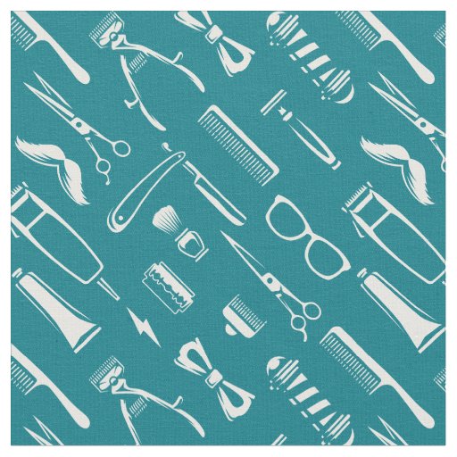 Barber Shop Hair Stylist Pattern Fabric
