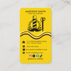 Barber Shop Hair Stylist Professional Barbershop B Business Card