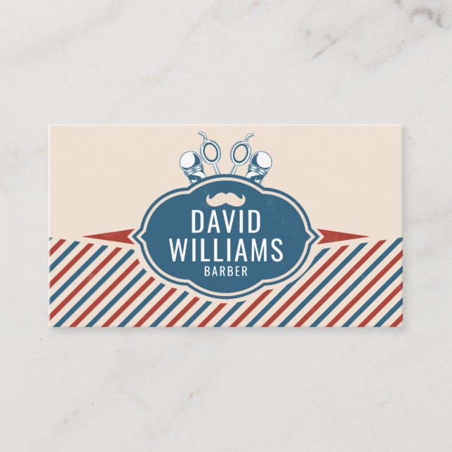Barber Shop Hair Stylist Professional Barbershop Business Card (Front)