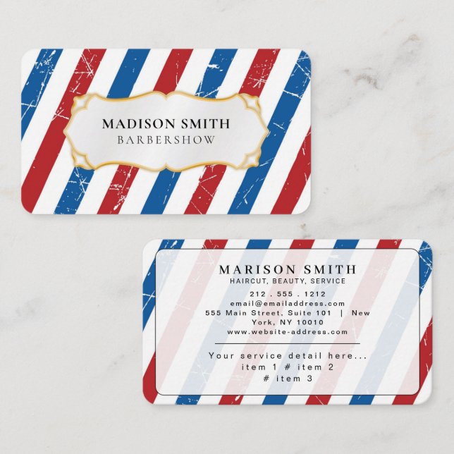 Barber Shop Hair Stylist Professional Barbershop Business Card (Front/Back)