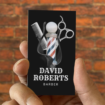 Barber Shop Hair Stylist Professional Barbershop Business Card by cardfactory at Zazzle