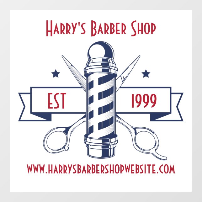 Barber Shop Hair Stylist  Wall Decal (Front)