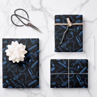 Barber Shop Haircut Hair Stylist Tools Gift Wrapping Paper Sheets