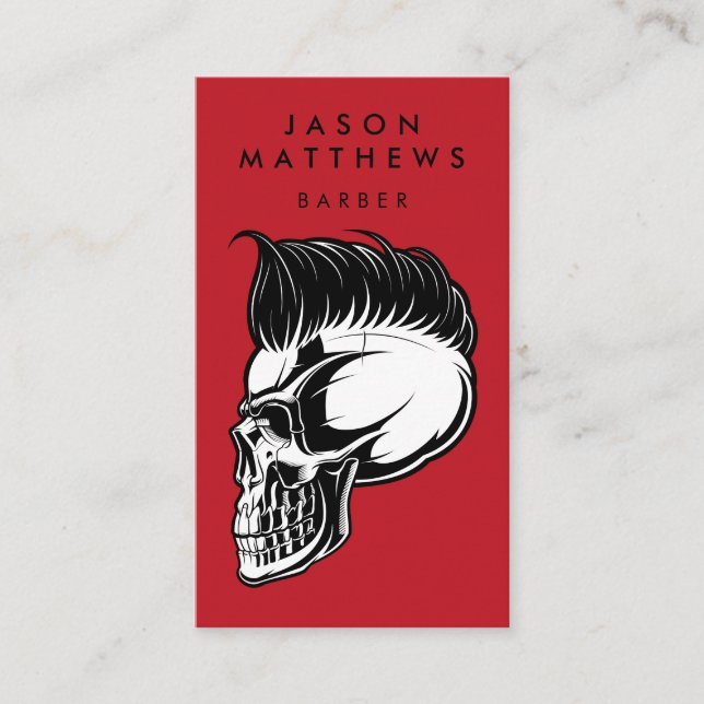 BARBER SHOP | Haircut & Shave Square Business Card (Front)