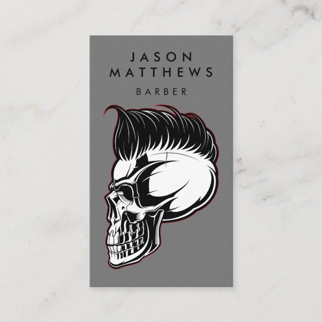 BARBER SHOP | Haircut & Shave Square Business Card (Front)