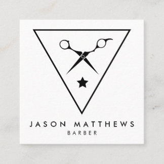 BARBER SHOP | Haircut & Shave Square Business Card