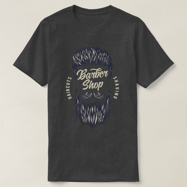 Barber Shop Haircuts amp Shaving T-Shirt (Design Front)