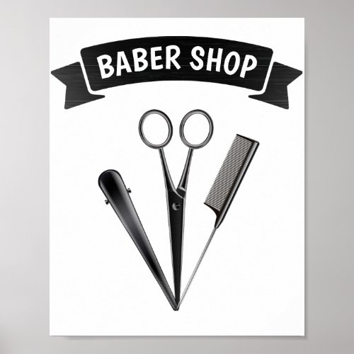 Barber Shop Hairdresser Modern Poster