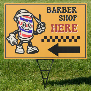 Barber Shop Here Arrow Turn Left Boulevard Sign