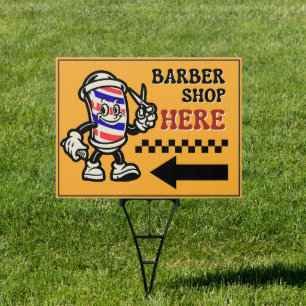 Barber Shop Here Arrow Turn Left Boulevard Sign