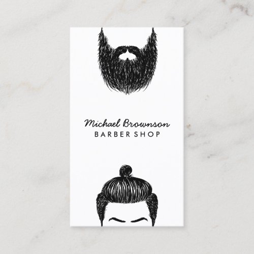 Barber Shop hipster beard mustache Business Card