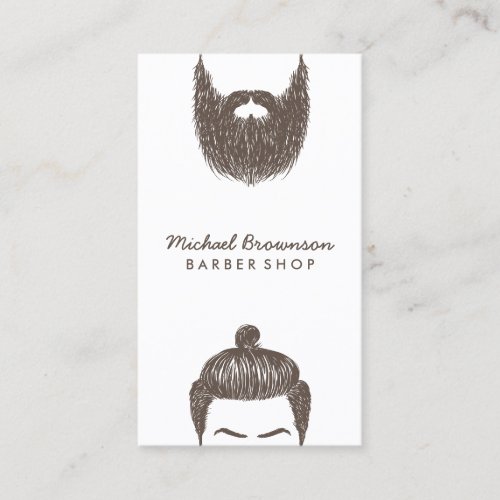 Barber Shop hipster beard mustache hair salon Business Card