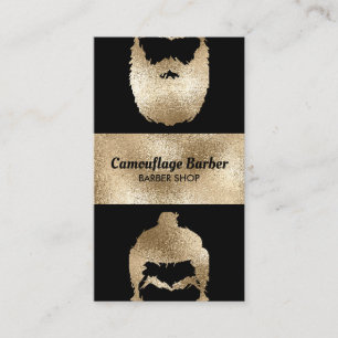 Barber Shop hipster gold sparkling Business Card