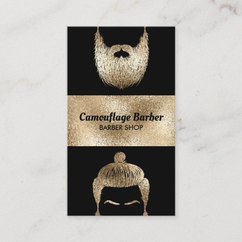 Barber Shop hipster gold sparkling Business Card