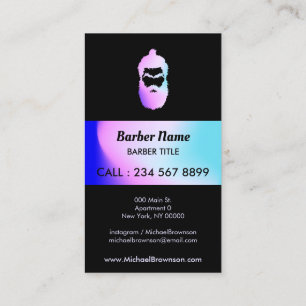 Barber Shop hipster hologram Business Card