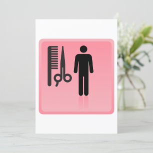 Barber Shop Icon Haircut Comb and Scissors  Invitation