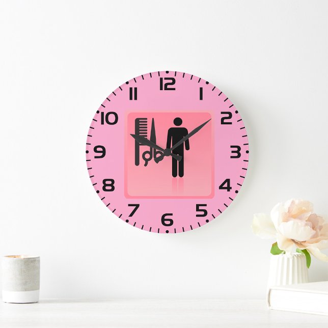 Barber Shop Icon Haircut Comb and Scissors  Large Clock (Creator Uploaded)