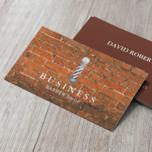 Barber Shop Industrial Red Bricks Hair Stylist Business Card