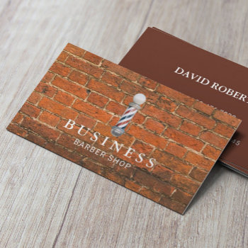 Barber Shop Industrial Red Bricks Hair Stylist Business Card by cardfactory at Zazzle