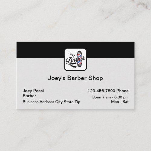 Barber Shop Light Business Cards