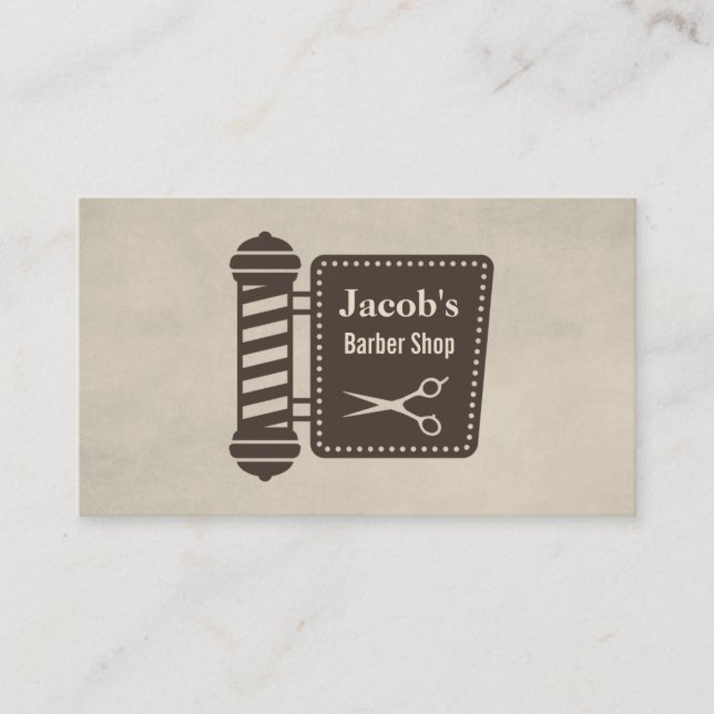 Barber Shop Light Scissors Icon Business Cards (Front)