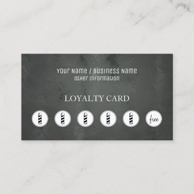 Barber Shop Loyalty Punch Card (Front)