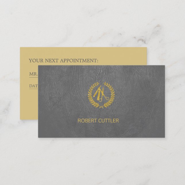 Barber shop luxury logo appointment template (Front/Back)