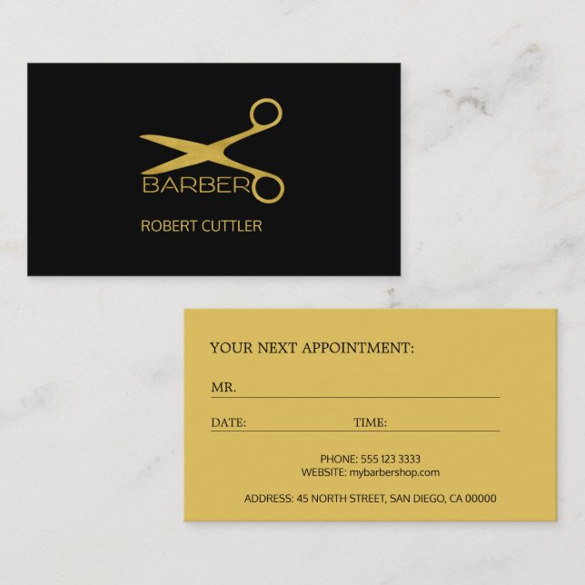 Barber shop luxury logo appointment template (Front/Back)