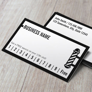 Barber Shop Minimalist Hair Loyalty Punch Card