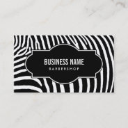 Barber Shop Modern Black & White Zebra Stripes Business Card at Zazzle