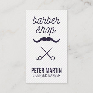 Barber Shop Mustache Shave and Haircut Business Card