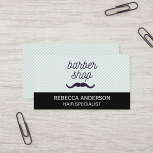 Barber Shop Mustache Stripes Background Business Card