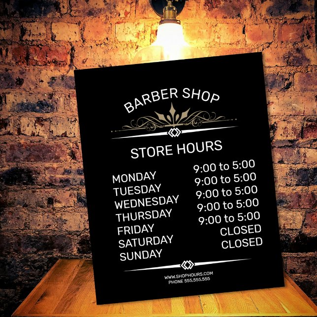 Barber Shop Opening Hours Sign | Custom Retail  (Creator Uploaded)