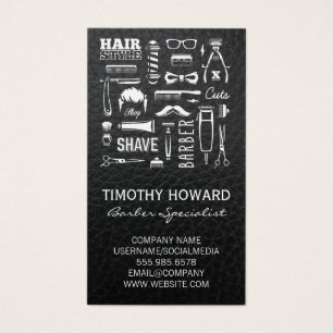 Barber Shop Pattern Leather