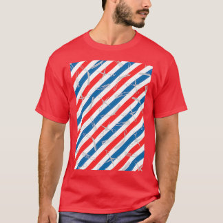 barber shop pattern white and red lovers T-Shirt