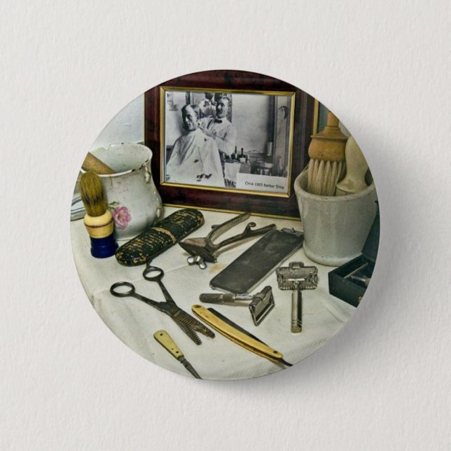 Barber Shop Pinback Button (Front)